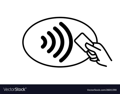 Contactless payment icon credit card and hand Vector Image