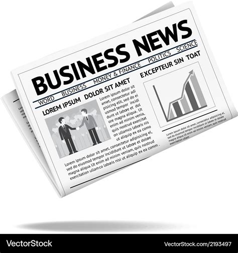 Folded newspaper presenting business news Vector Image