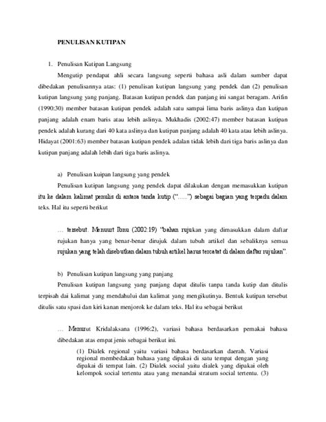 Contoh Kutipan Langsung Dan Tidak Langsung Dari Buku – Berbagai Contoh