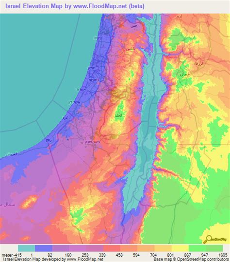 Israel Elevation and Elevation Maps of Cities, Topographic Map Contour