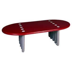 Italian Post Modern Ten-Legged Lacquer Bordeaux and Grey Wood Coffee Table 1980s For Sale at 1stDibs