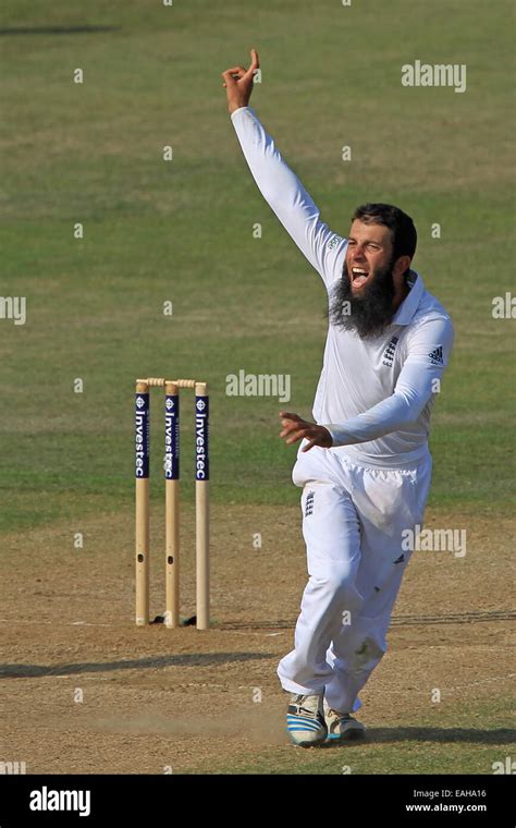 Cricket - Moeen Ali of England celebrates taking a wicket Stock Photo ...