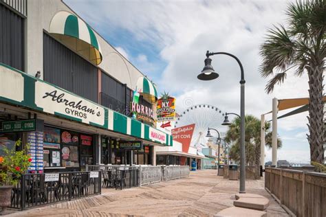 Restaurants on Myrtle Beach Boardwalk Editorial Image - Image of ...