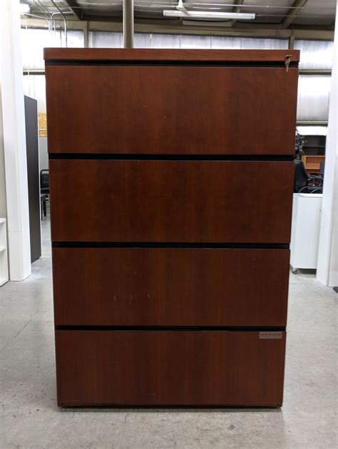 Cherry Solid Wood Cherry 4 Drawer Lateral Filing Cabinets â€“ 36 Inch Wide