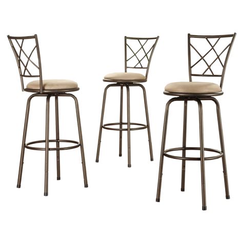 Weston Home X-Back Adjustable Kitchen Bar Stools - 24" to 29", Set of 3 Bar stools - Walmart.com ...