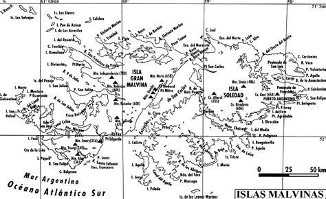 Mapa de Islas Malvinas para imprimir y colorear