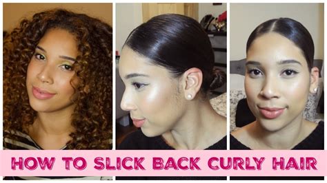 How to Slick Back Curly Hair into a Low Bun | GypsyintheCity - YouTube