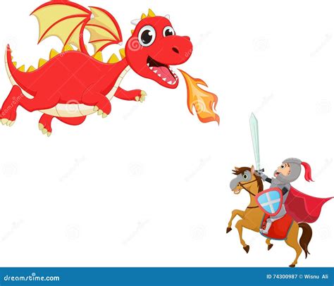 The Brave Knight On The Horse Coloring Page Cartoon Vector | CartoonDealer.com #18765179