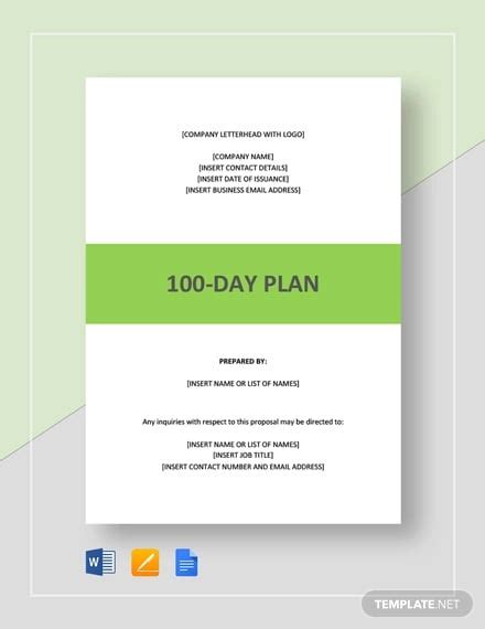 100 Day Plan Template Excel For Your Needs