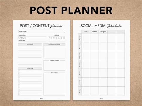 Editable Post and Content Planner | Blog Post | Social media | Content Strategy | Printable ...