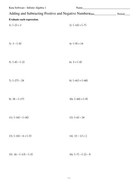 Adding Rational Numbers Worksheet - Worksheets For Kindergarten