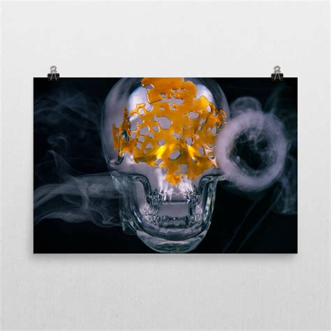 Stoner Decor Wall Art Stoner Gift Skull 420 Art Print - Etsy