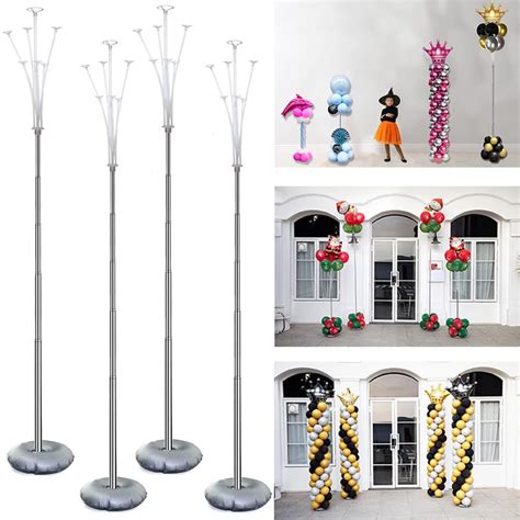 Decojoy 4 Set Balloon Stand Kit, 9 Feet Adjustable Balloon Arch for ...