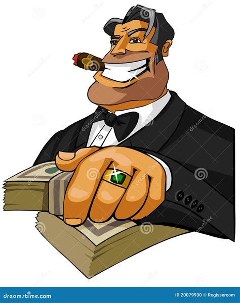 Happy Millionaire With Cigar Stock Illustration - Illustration of money ...