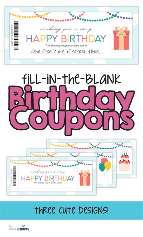 Try these awesome fill-in-the-blank birthday coupons - My Silly Squirts