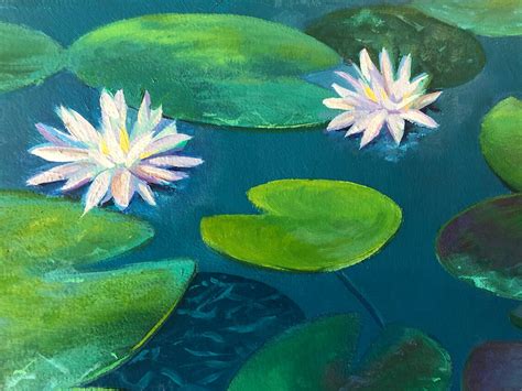 Lily Pads 60x36 Original Oil Painting Létang Lily Pad Lys | Etsy