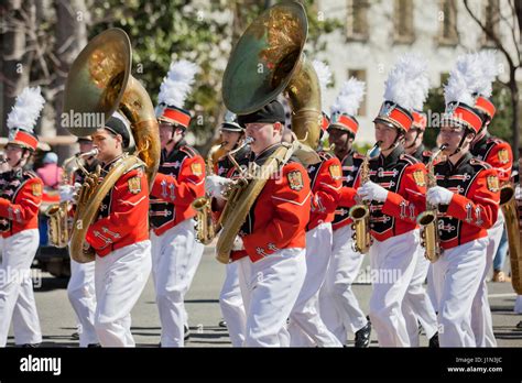 High school marching band sousaphone players - USA Stock Photo - Alamy