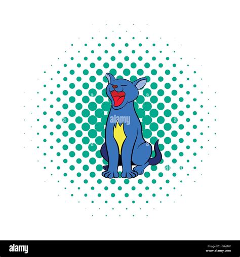 Blue cat icon, comics style Stock Vector Image & Art - Alamy