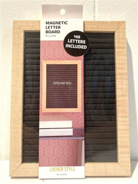 MAGNETIC LETTER BOARD (8” x 6”), 145 Letters/Symbols Included, Locker ...