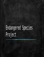 Endangered Species Project.pptx - Endangered Species Project Texas ...