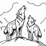 Howling Timberwolves Under The Moon Coloring Page  Pagescom sketch template
