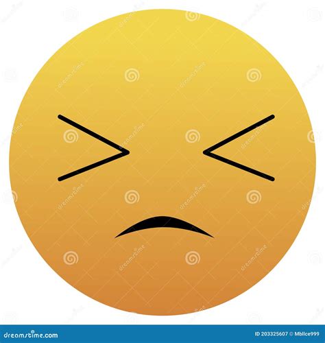 Confounded Unhappy Smile of Emoticon. Confused Smile Icon. Yellow Emoji. Isolated Illustration ...