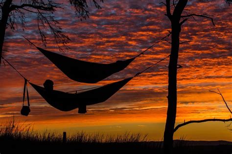 Free Stock Photo of Person relaxing on hammock during sunset | Download ...