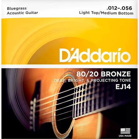 D'Addario EJ14 80/20 Bronze Bluegrass Medium Light Acoustic Guitar Strings | Musician's Friend