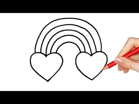 Rainbow Heart Cloud Drawing And Painting Colouring for kids Toddlers ...