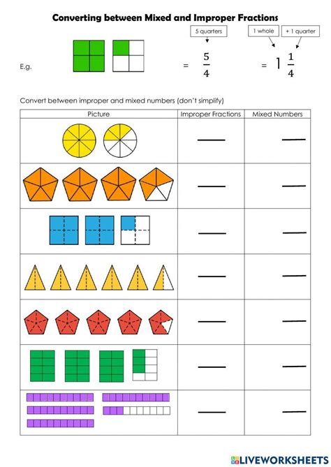 Free improper fraction mixed number worksheet, Download Free improper fraction mixed number ...