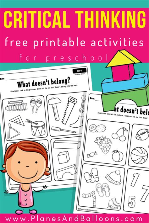 Critical thinking preschool worksheets - FREE printable - Planes ...