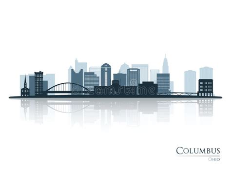 Columbus Skyline Silhouette with Reflection. Stock Vector ...