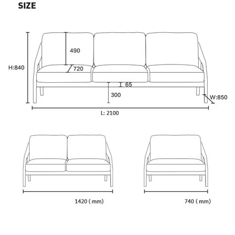 Standard Sofa Sizes In Mm | Baci Living Room