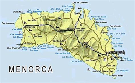 Menorca island map