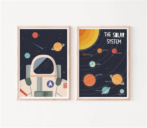 Set of Prints Promotion Space Print Nursery Set Wall Art | Etsy