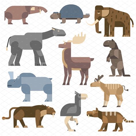 Ice age animals vector illustration | Prehistoric animals, Ancient animals, Animal clipart