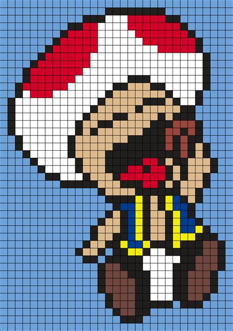 Pixel Art Grid Toad - Pixel Art Grid Gallery