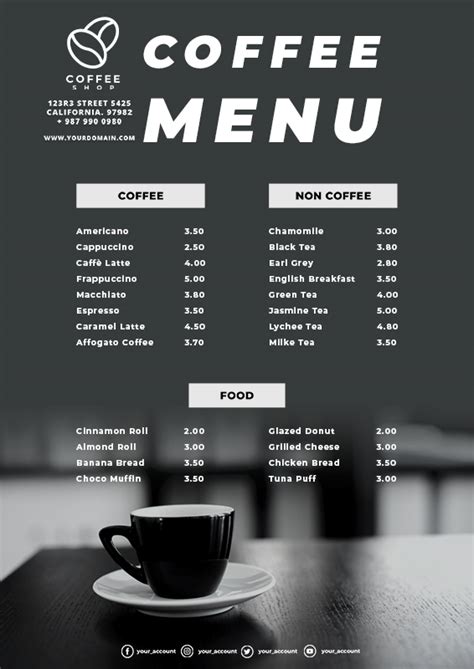 10+ Coffee Shop Menu Template example psd design | shop fresh