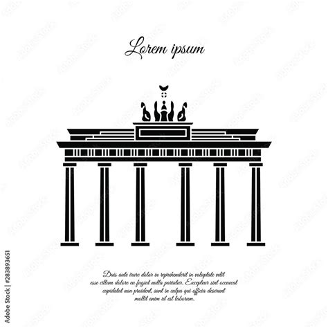 Brandenburg Gate vector black. Brandenburg Gate icon. Brandenburg Gate ...