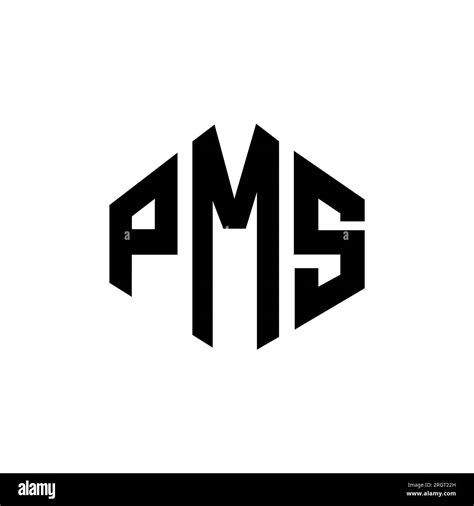 PMS letter logo design with polygon shape. PMS polygon and cube shape logo design. PMS hexagon ...