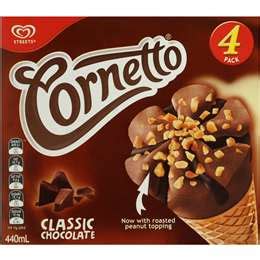 Cornetto Classic Ice Cream Classic Chocolate 4 Pack | Woolworths