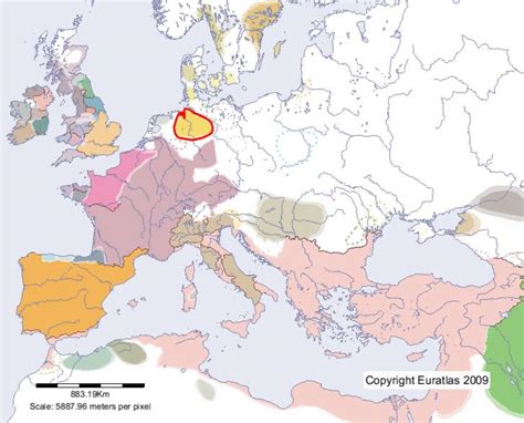 Euratlas Periodis Web - Map of Saxons in Year 600