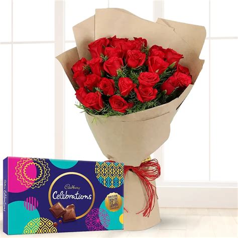 Roses Bouquet With Chocolates