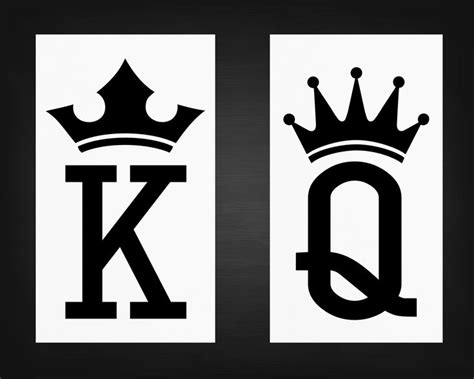 Two Pack King & Queen Decals - Crown - Stickers - Couples Gift, Wedding ...