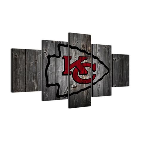 Kansas City Chiefs Football Logo Sport – 5 Panel Canvas Art Wall Decor – Canvas Storm