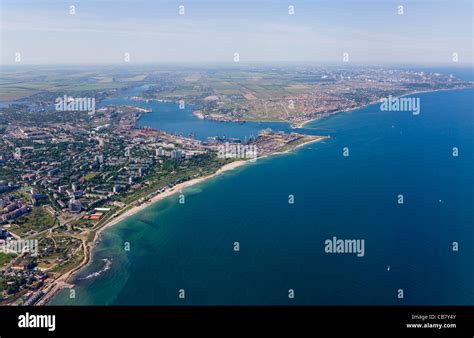 Aerial view of Odessa along the Black Sea, Odessa, Ukraine Stock Photo ...