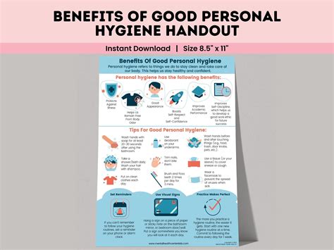 Benefits of Personal Hygiene Printable Handout Hygiene Chart - Etsy UK