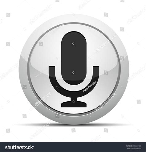 Microphone Button Stock Vector Illustration 130326788 : Shutterstock