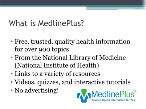 PPT - Introduction to MedlinePlus PowerPoint Presentation, free download - ID:2908831