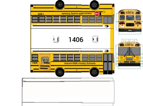 School Bus Papercraft Template